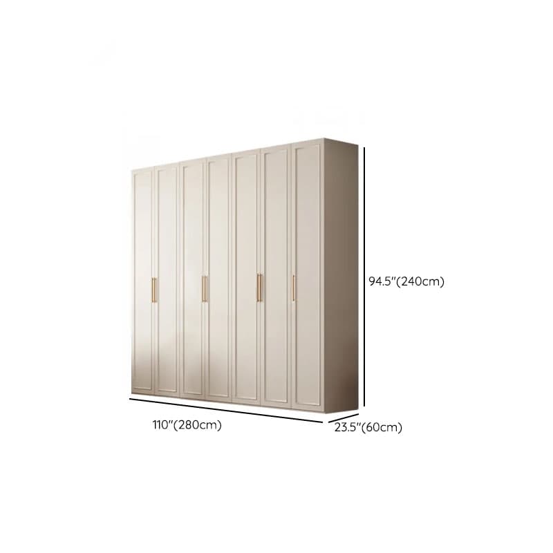 White Casual Wood Independent Armoire Cabinet with Compartments, Soft Close Door, and Interior Shelves - image 27