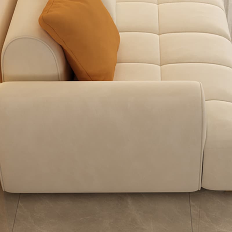 Six-Seated Beige Sectional Sofa: Anti Cat Scratch Fabric, Modern Style, Wood Frame, Tight Back - image 6