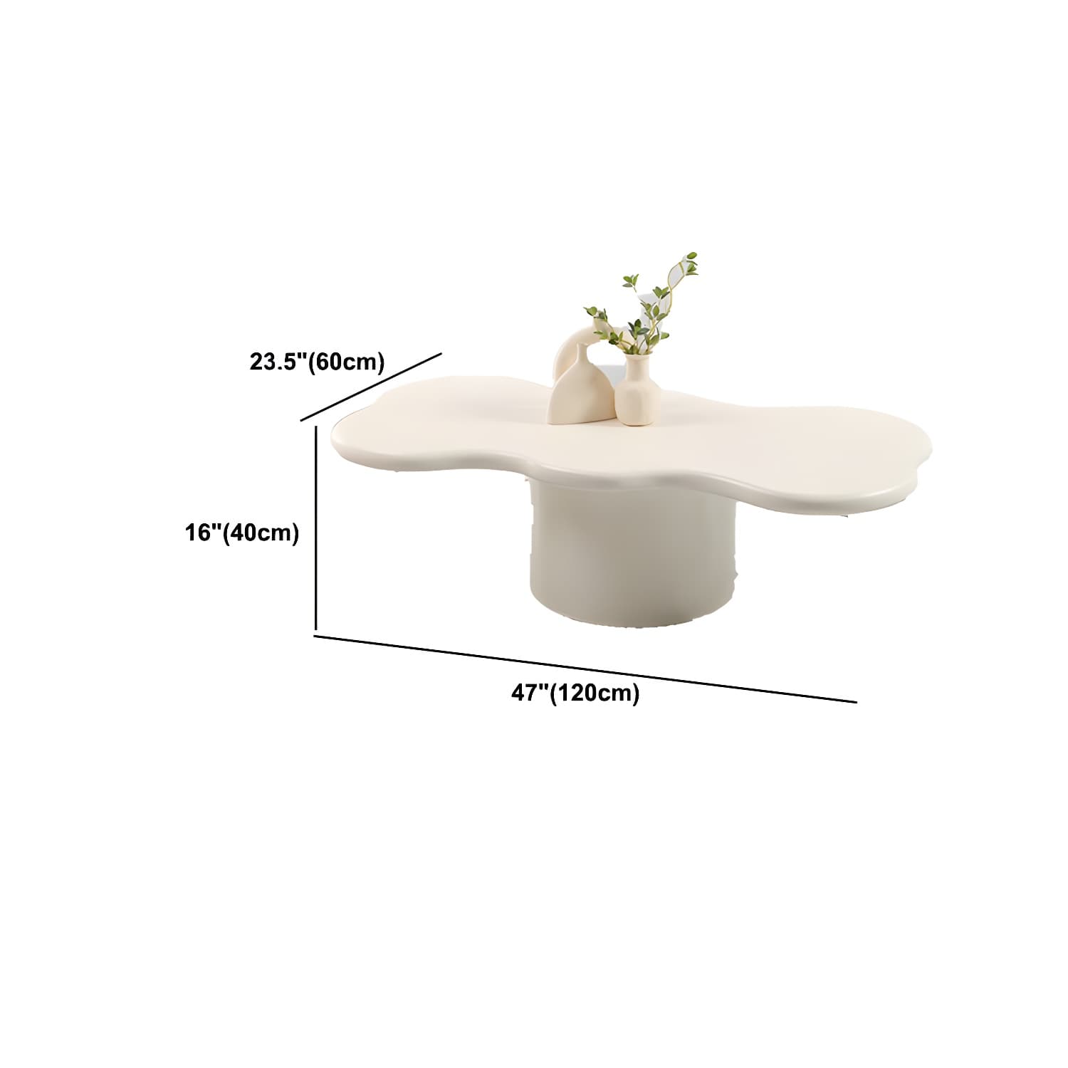 Solid Wood Coffee Table White Minimalist Coffee Table for Living Room - image 13