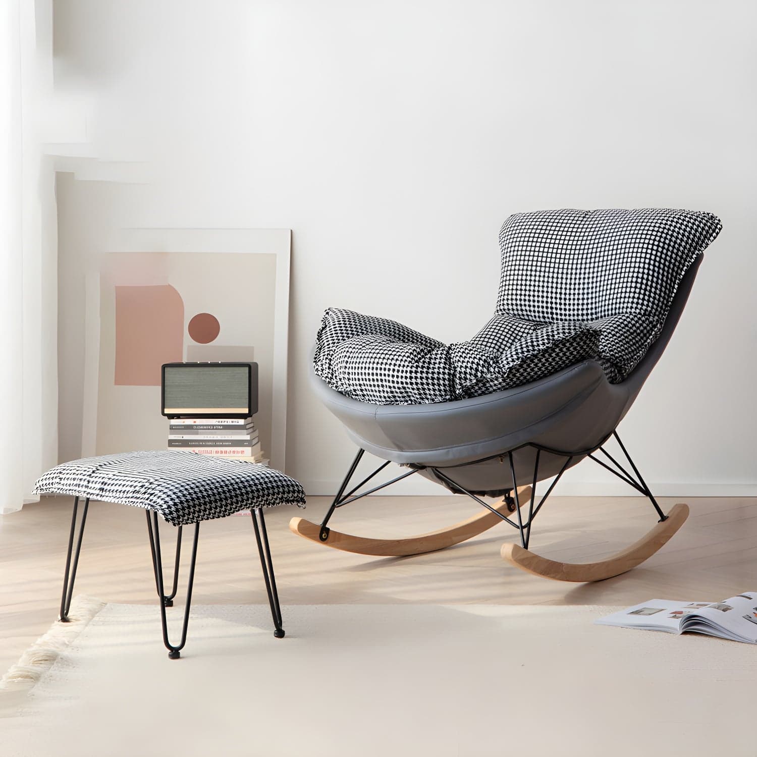 Modern Rocking Chair Solid Wood Rocker Chair with Light Legs - image 3