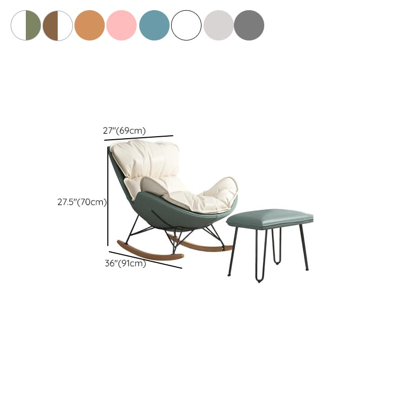 Modish Upholstered Rocking Accent Chair with Ottoman - image 16