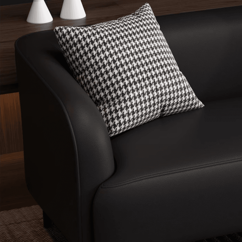 Drawing Room Standard Sofa in Pu Leather with Dark Gray/Sage/Amber Color and Armrest - image 9