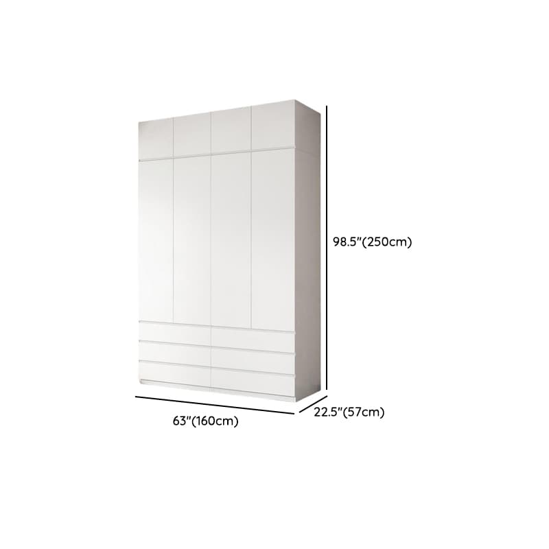 White Contemporary Alloy Cabinet Armoire with 3/6/9 Drawers, Flexible Shelf, and Hanging Rod - image 18