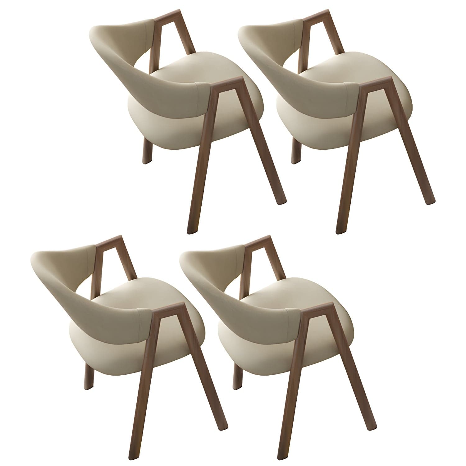 Contemporary Open Back Arm Chair Matte Finish Upholstered Dining Chair - image 11