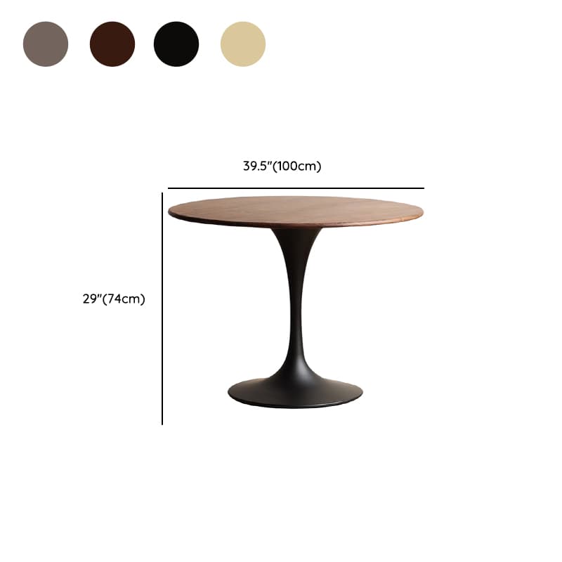 Minimalist Rubberwood Circular Standard Height Dining Table with a Sepia/Natural Color Fixed Table Top and Tulip Base for 2 People - image 16
