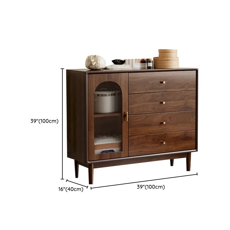 Independent Composite Wood Utility Storage Cabinet with Cabinet, Glass Door, Flexible Shelf, and Cabinet Knobs in Cocoa - image 25