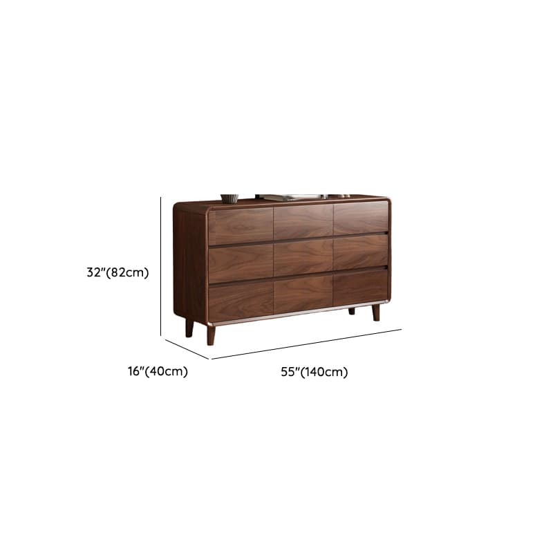 Cocoa Simplistic Natural Wood Double Dresser/Lingerie Chest with 6/9/5 Drawers in Horizontal/Vertical Orientation - image 15