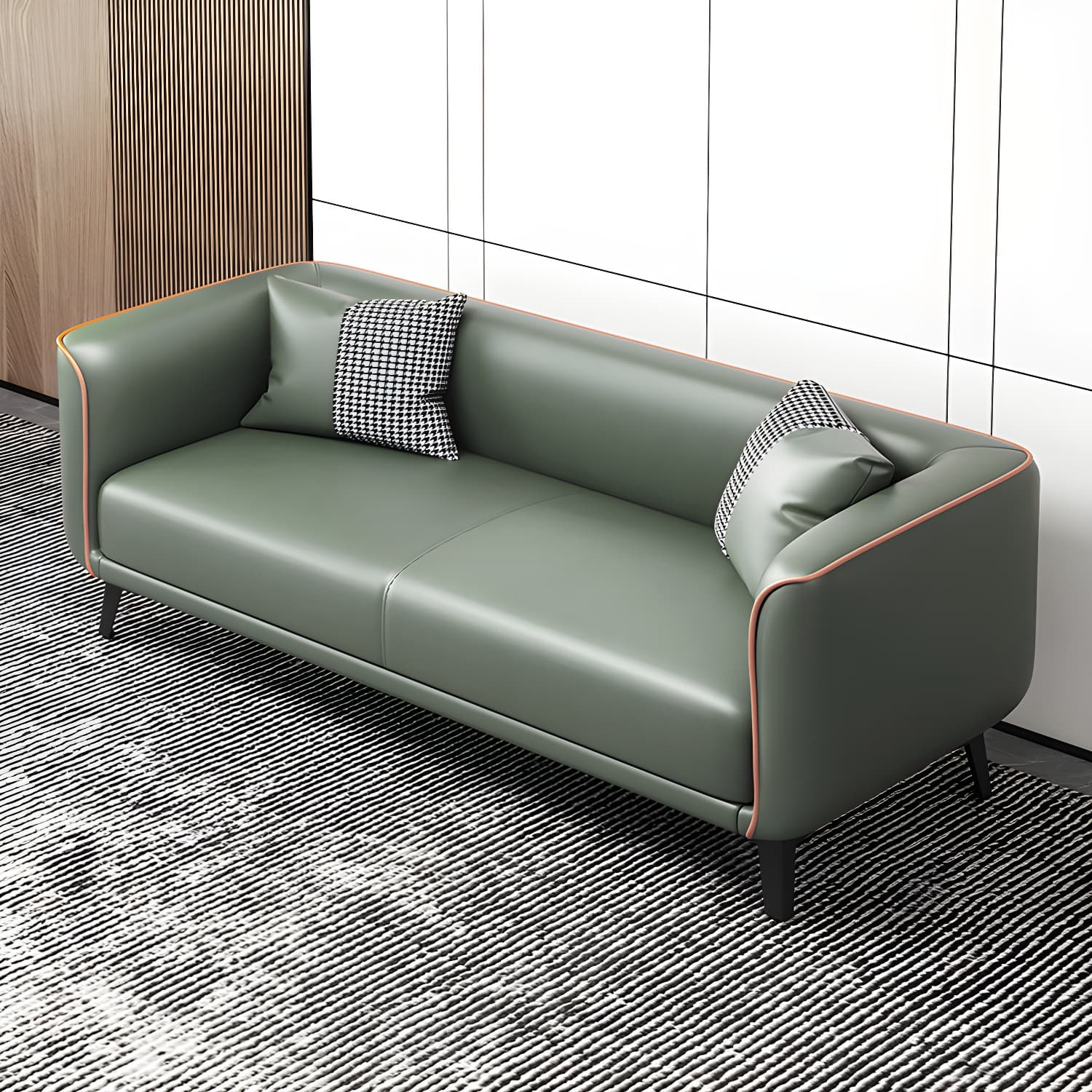 Modern Square Arm Standard Sofa Metal Legs Settee for Living Room - image 3