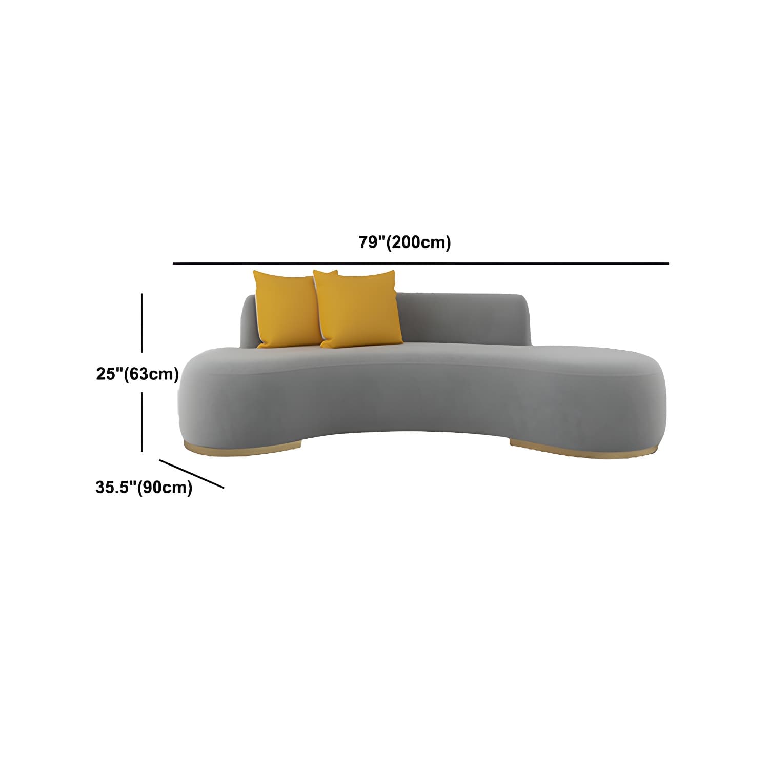 Contemporary Curved Sofa with Tight Back Standard Armless Sofa for Living Room - image 20