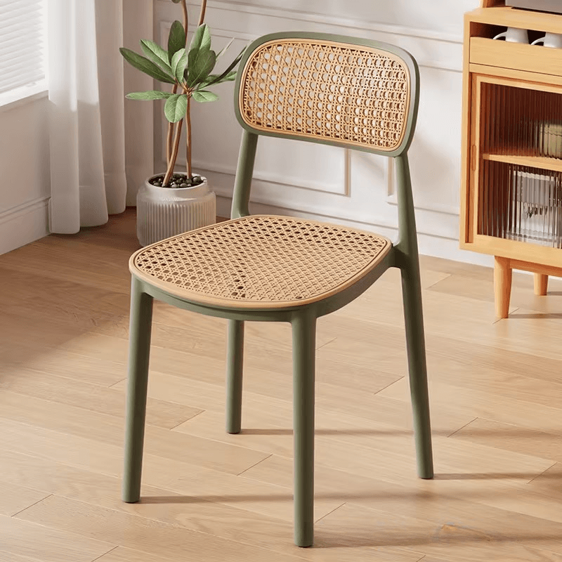 Contemporary Side Chair with Uncovered Back, Cocoa/Sage/Wood Grain Synthetic Legs - image 3