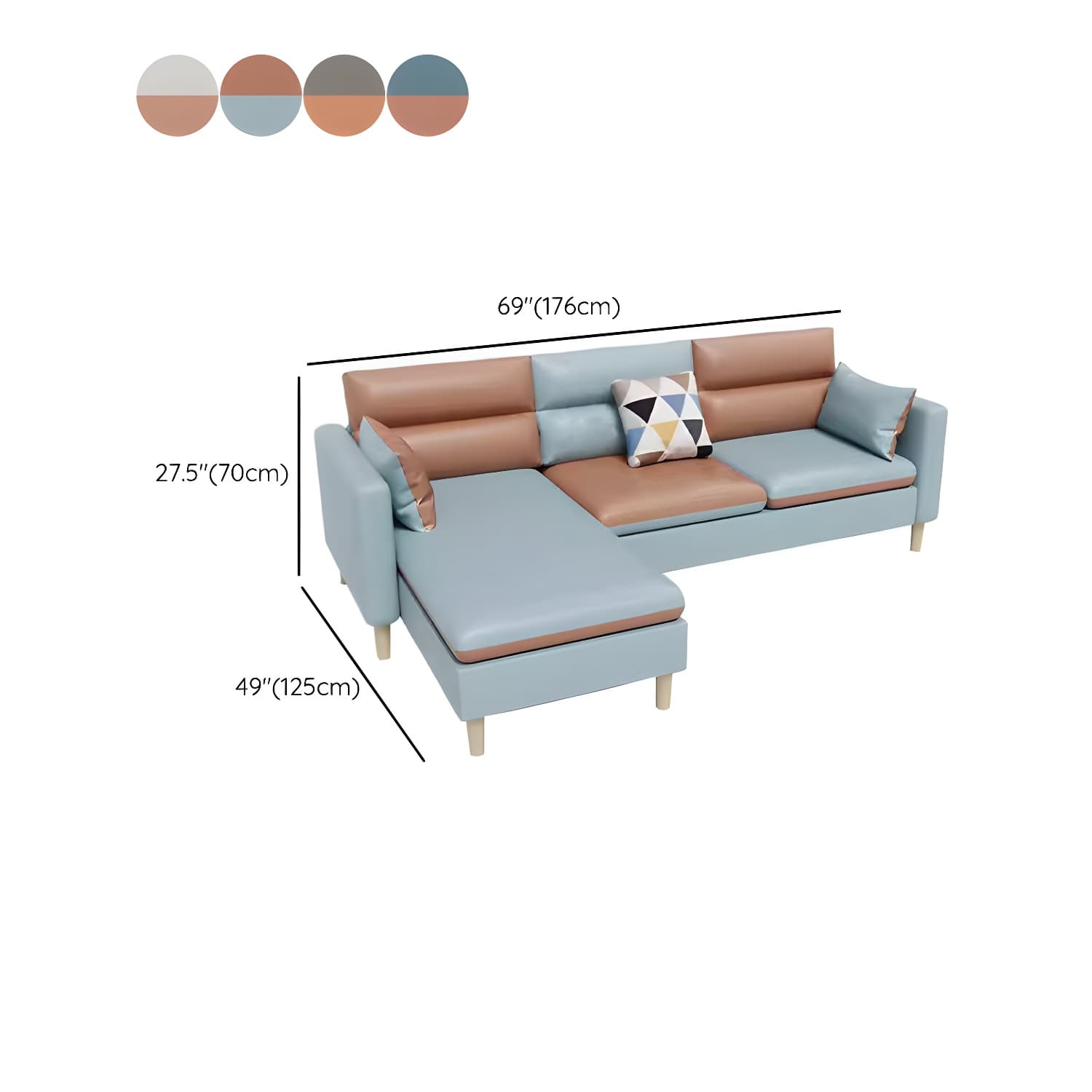 Comfortable Modern L-Shaped Reversible Sectional Sofa Chaise in Small Size - image 16