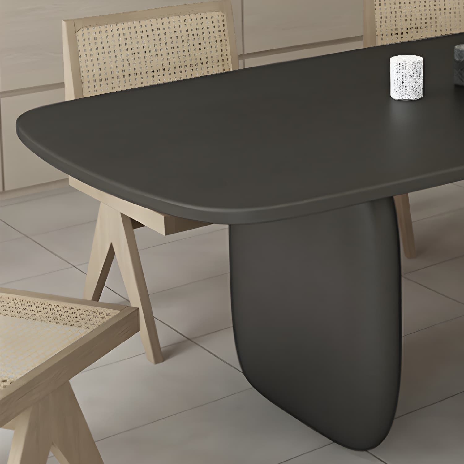 Modern 1/2/4/5 Pieces Rectangle Dining Set Solid Wood Black Dining Table with Chairs - image 6