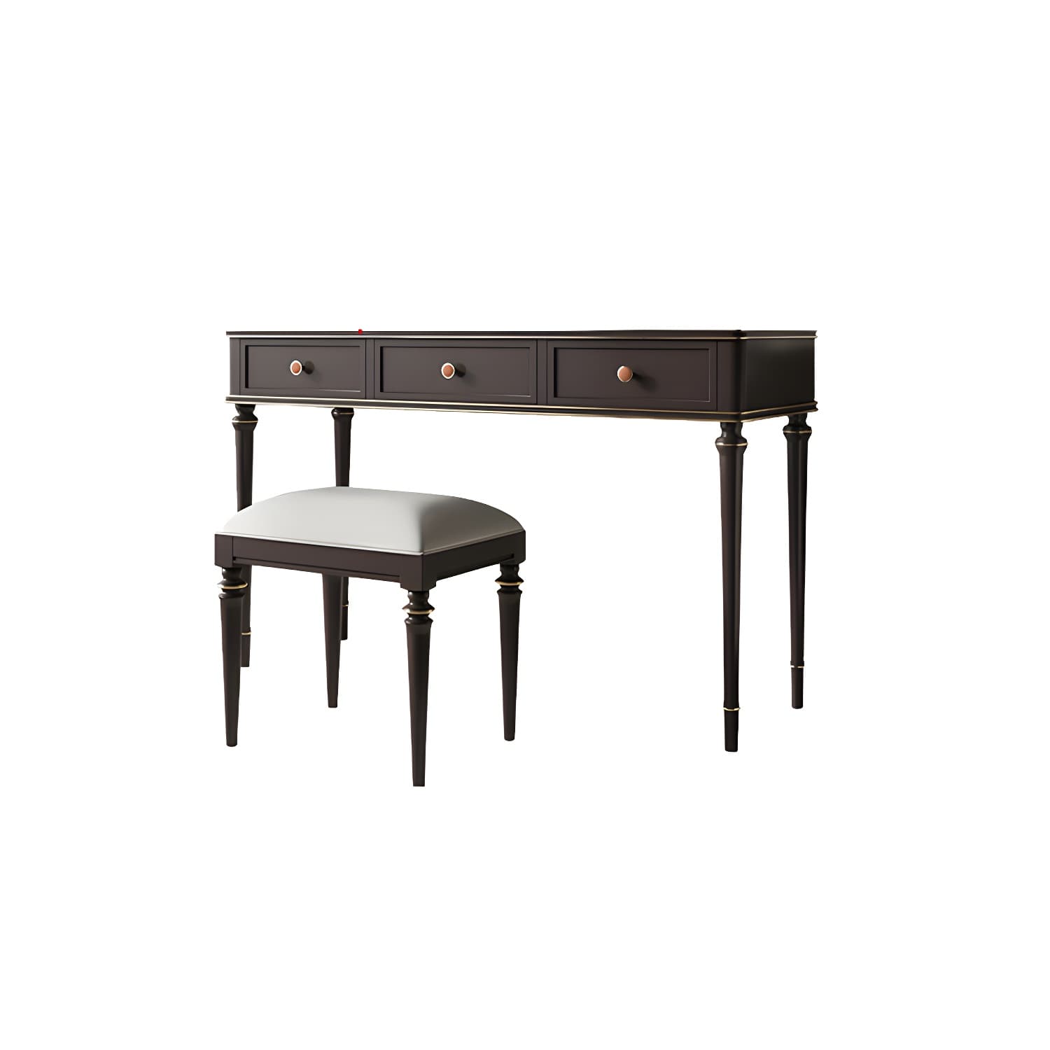 Mirror & 3 Drawers Makeup Vanity Dressing Table Solid Wood Dresser - image 7