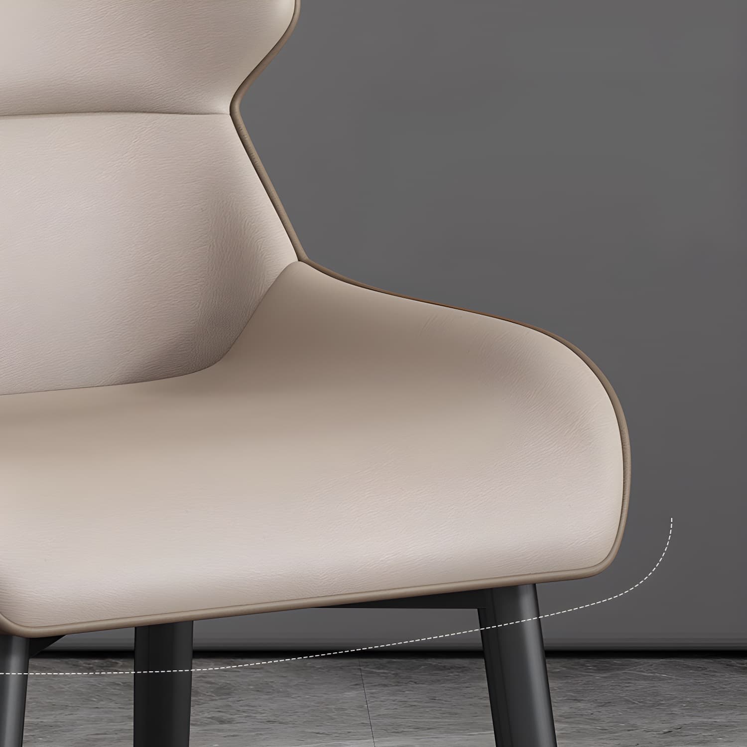 Nordic Style Metal Chair Wingback Kitchen Side Chair for Dinning Room - image 12