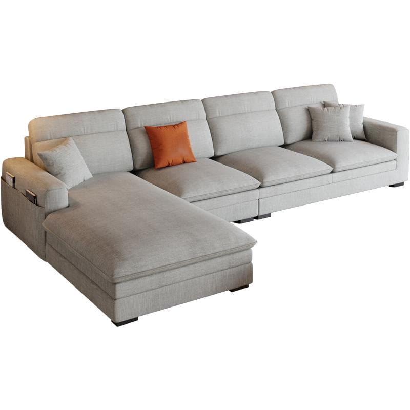 Contemporary Square Arm Sectional Sofa with Pillows and Storage - image 8