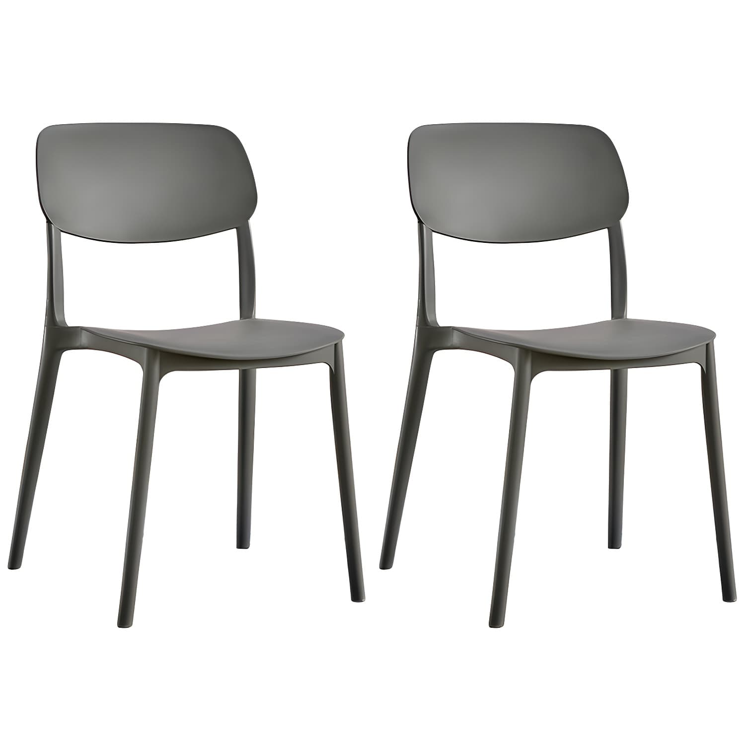 Scandinavian Stackable Armless Dining Chairs Plastic Open Back Dining Side Chair - image 4