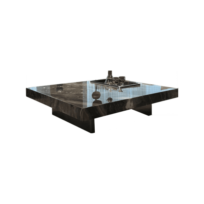 Contemporary Square Stone Top Sled Base Accent Table for Indoor Use - image 10
