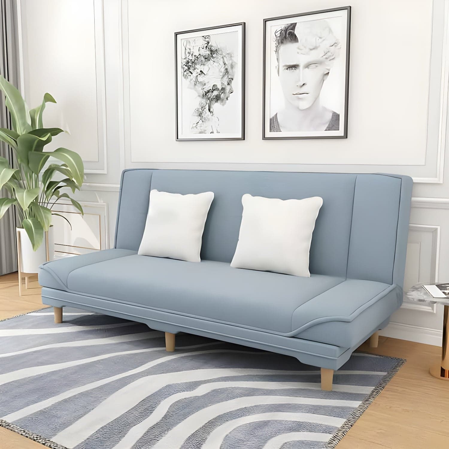 Convertible Armless Sofa 48"W Modern Sofa with Cotton Blend for Living Room - image 17