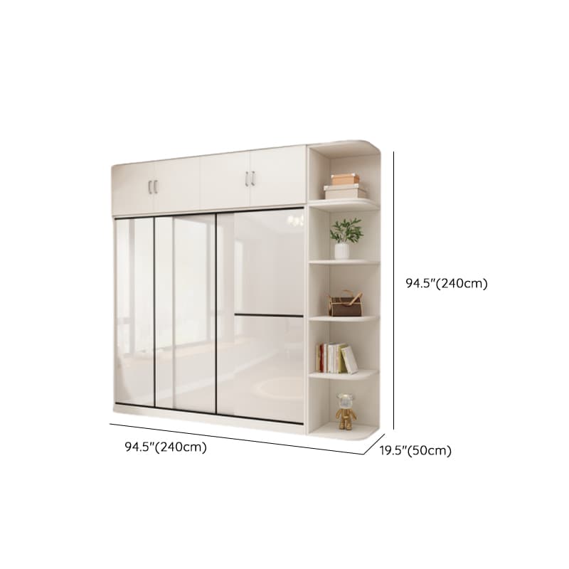 Chalk Modern Timber Self-supporting Wardrobe with Soft Close Door and Clothing Rod, Slipping Mechanism - image 37