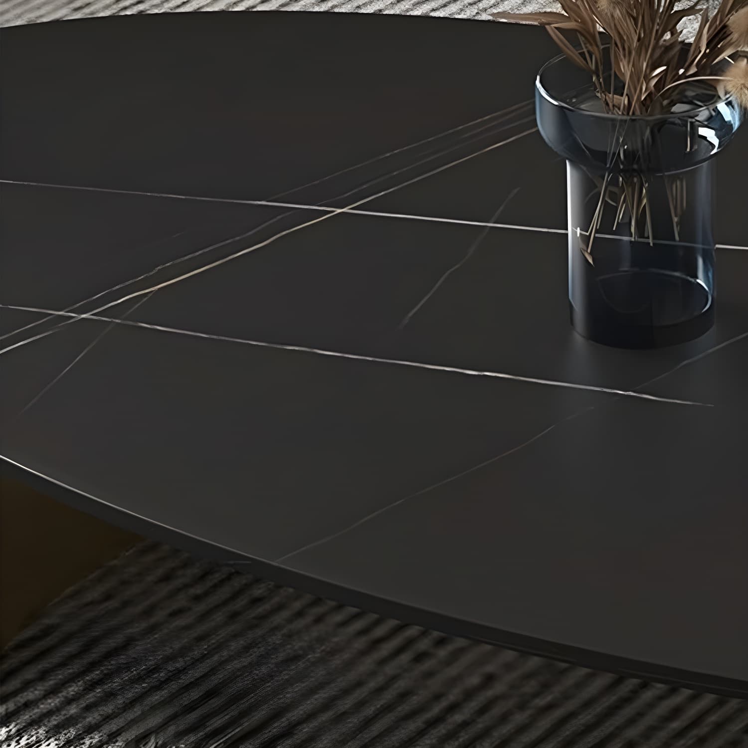 Glam 15.7" H Rectangle Slate Coffee Table Steel 2 Legs Cocktail Table - image 8