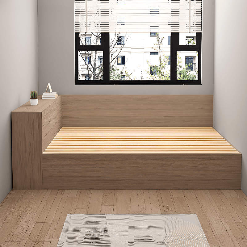 Natural Color Solid Color Tatami Bed for Bedroom