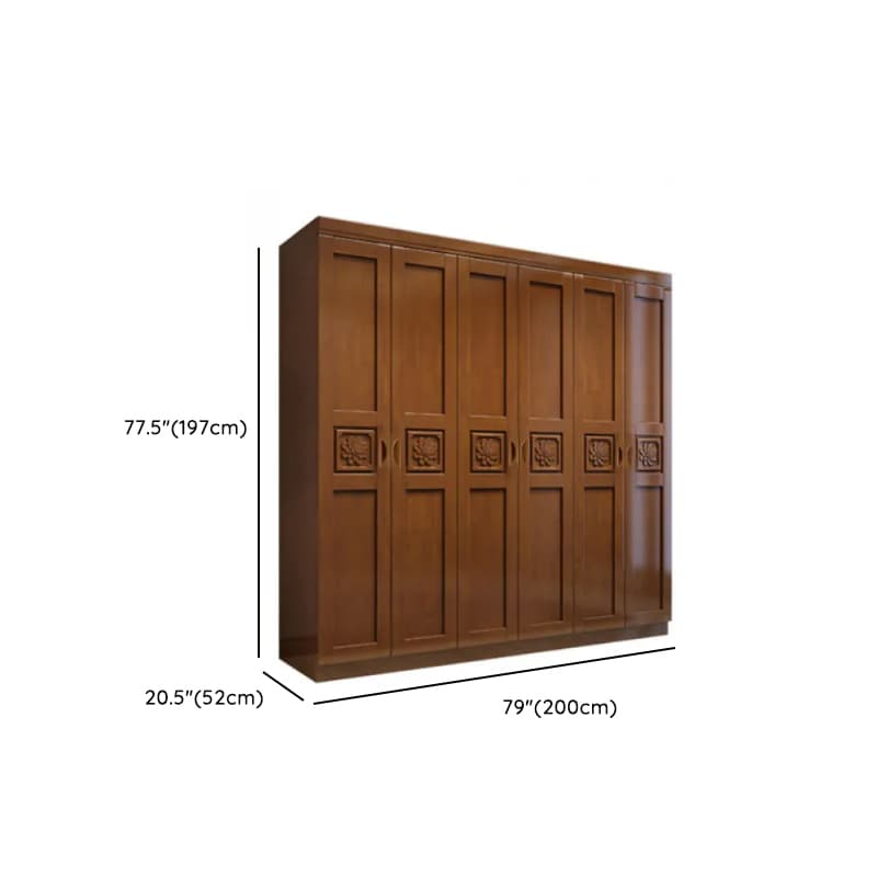 Vintage Sepia Lumber Wardrobe with Soft Close Drawer, Soft Close Door, Interior Shelves, and Hanging Rod - image 21