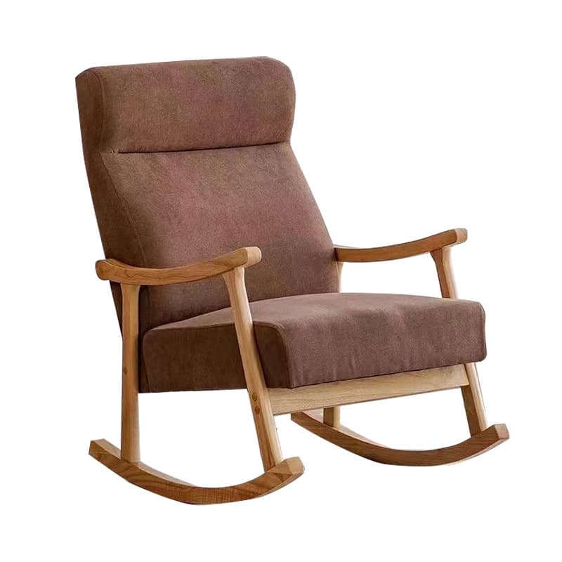 Modern Simple Style Wood Rocking Chair Couch with Cushioned Track Arm - image 8