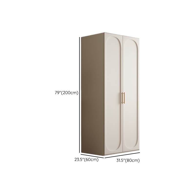 White Minimalist Manufactured Wood Wardrobe Closet with 3-Drawer, Soft Close Door, Interior Shelves, and Clothing Rod - image 17
