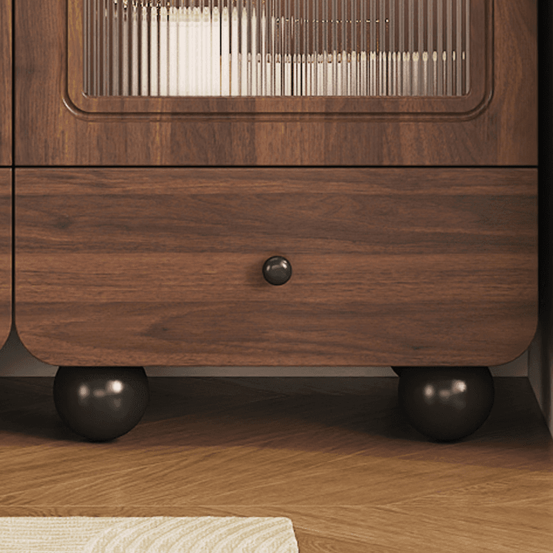 Rectangular Accent Cabinet with Closet, Glazed Door, Cabinet Knobs, Chalk/Sepia Top, Soft Close Drawer, and Stain Resistant Finish - image 6