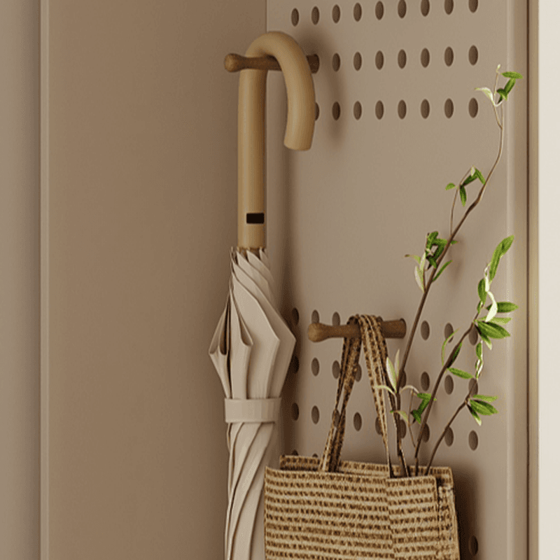 Cream Modern Wood Wardrobe Armoire with Soft Close Drawer and Door, Interior Shelves, and Hanging Rod - image 4