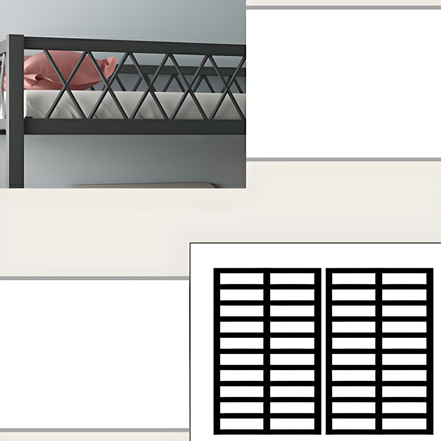 Modern Wood/Metal Bed with Light Wood Tone & Tall Clearance Storage Cabinets - image 9