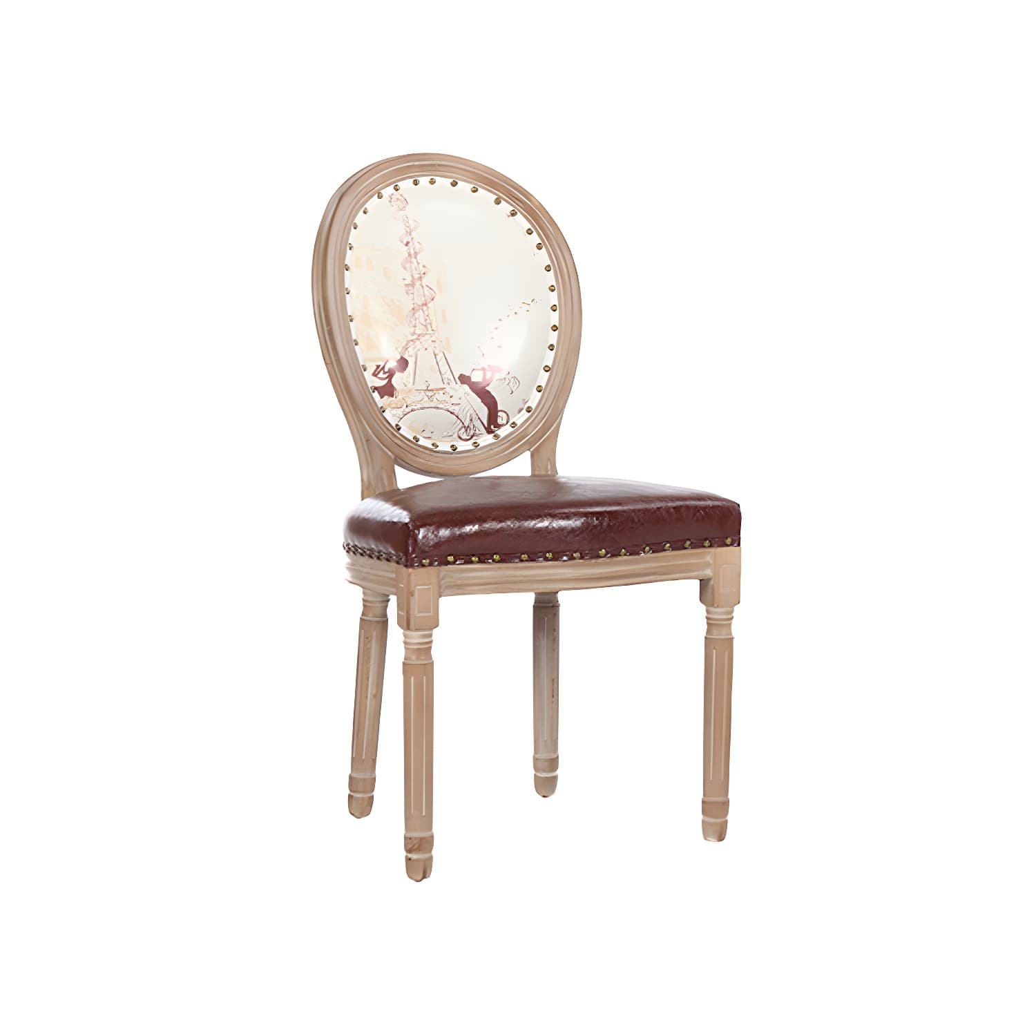 French Country Upholstered Armless Chair Home Solid Wood Dining Chair - image 4