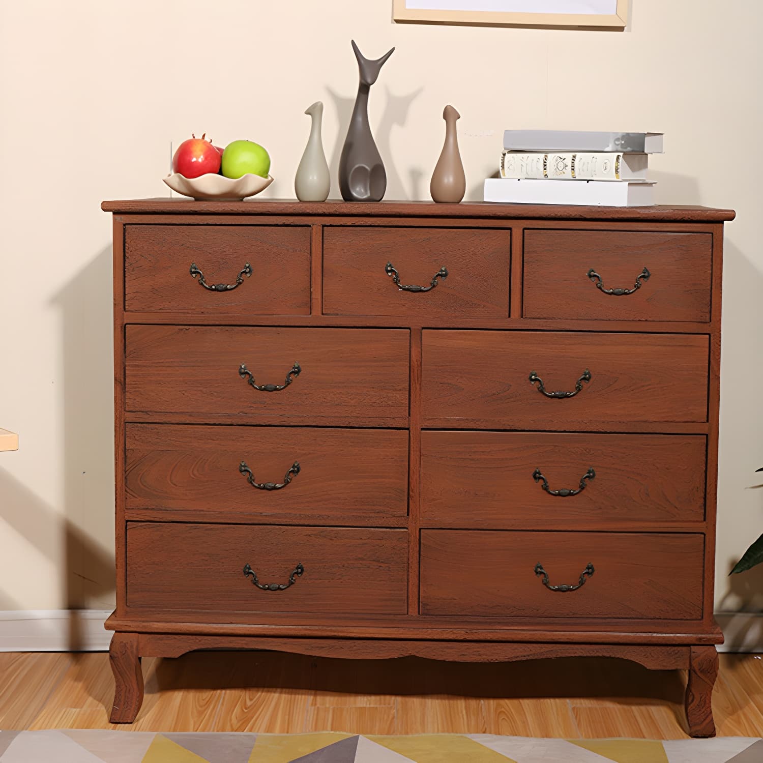 Nautical Storage Chest Bedroom Solid Wood Chest with Drawers - image 12