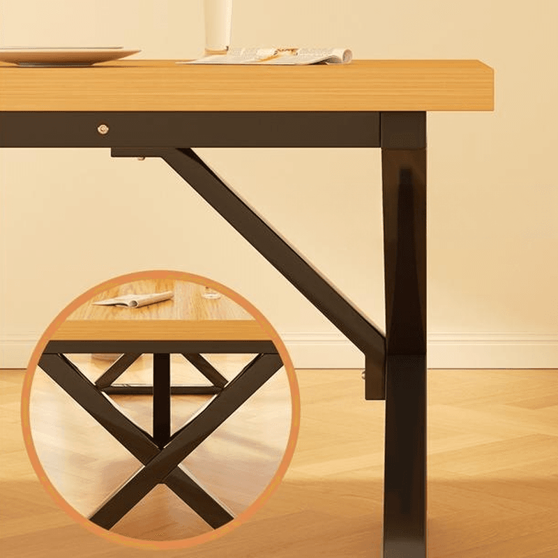Dining Table Set in Simplistic Style with Recycled Wood X Base and Unfinished Top - image 6