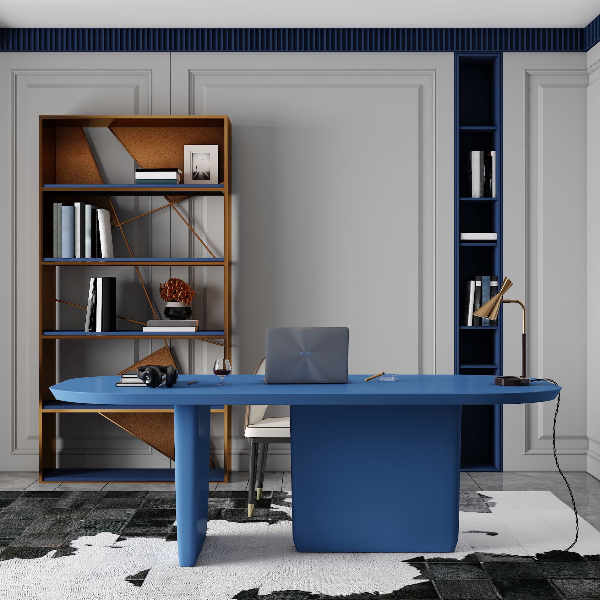 Rectangle Solid Wood Dining Table Modern Table with Double Pedestal Base