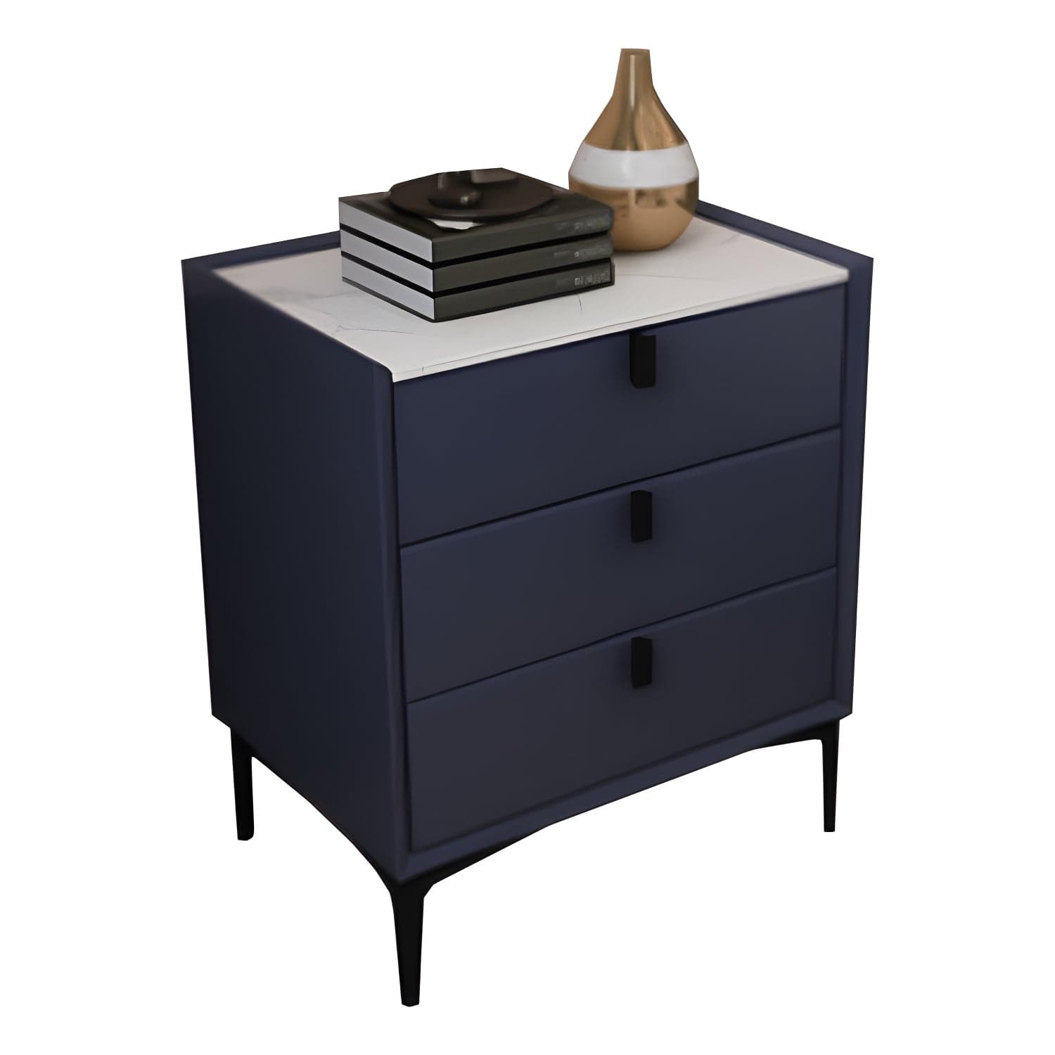 3 Drawers Solid Wood Nightstand Contemporary Night Table ,24" Tall