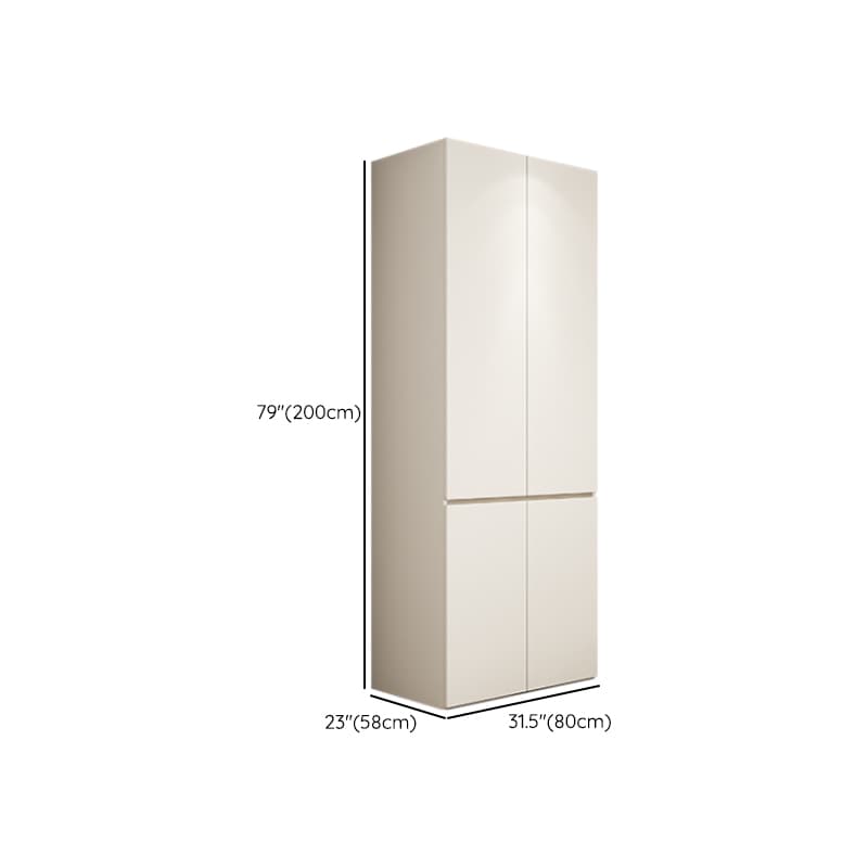 White Minimalist Manufactured Wood Wardrobe Closet with 2 Drawers, Soft Close Door, Interior Shelves, and Clothing Rod - image 13