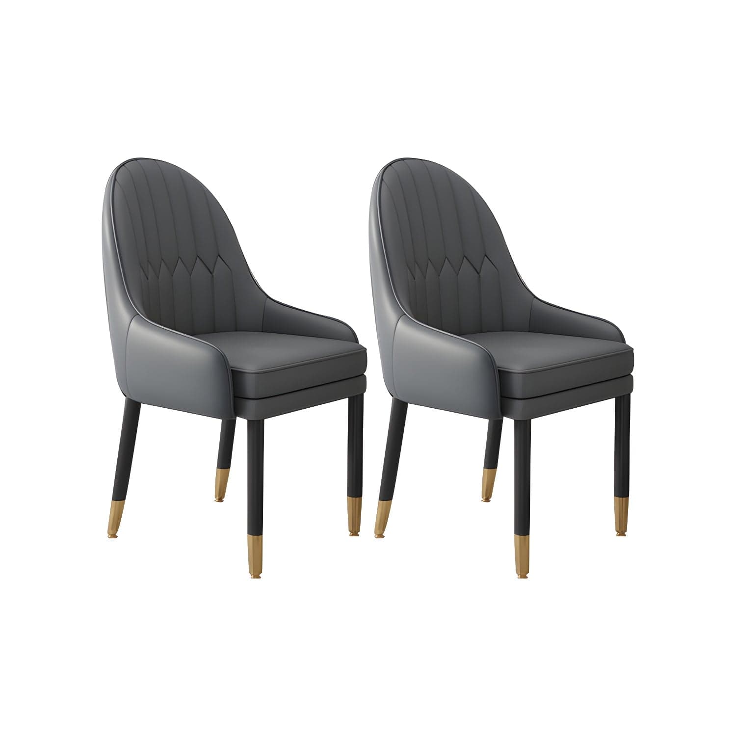 Faux Leather Dining Chairs Modern Parsons Arm Chair with Wood Legs - image 6
