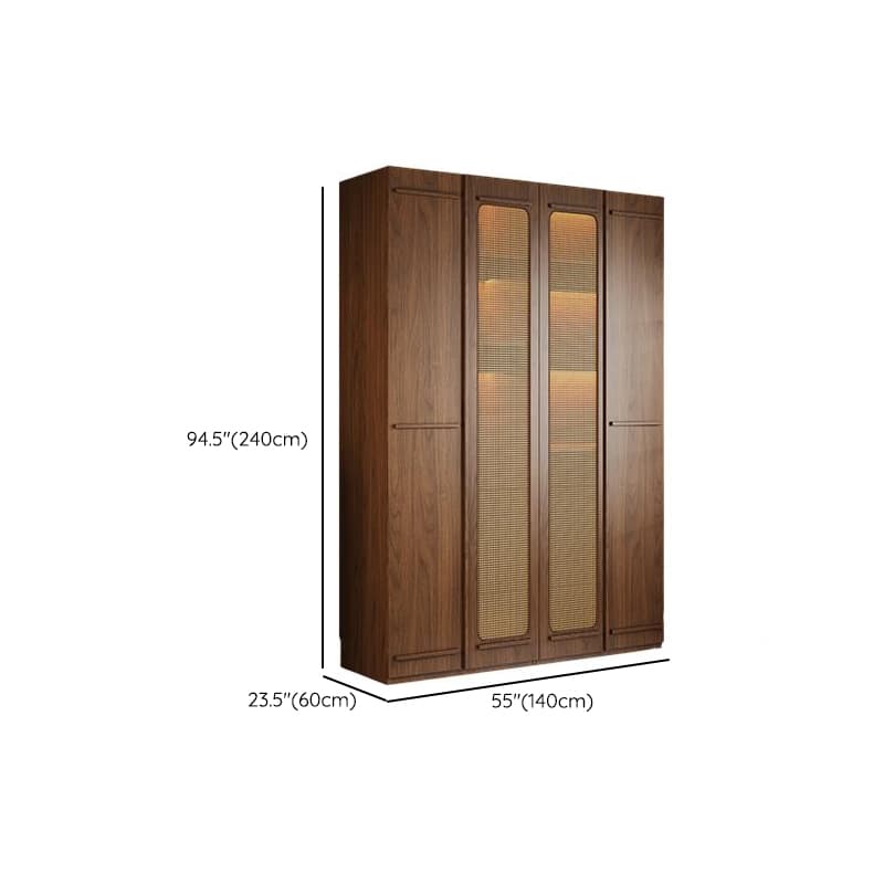 Modern Natural Wood Standalone Almirah with Soft Close Drawer and Door, Interior Shelves, and Hanging Rod - image 34