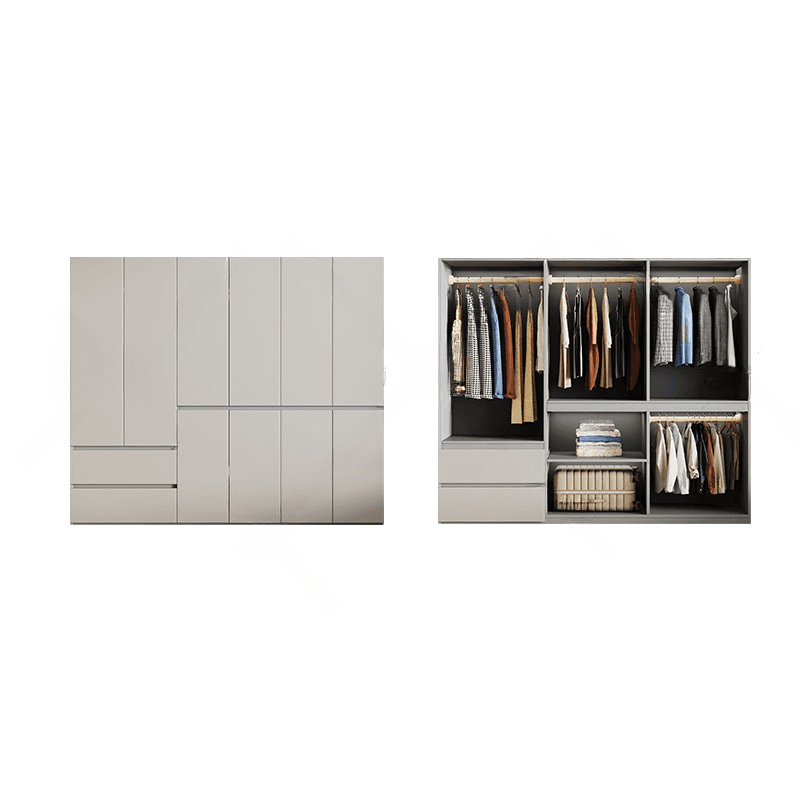 Cream Trendy Reclaimed Wood Wardrobe Armoire with Soft Close Drawer, Soft Close Door, Interior Shelves, and Clothing Rod - image 38