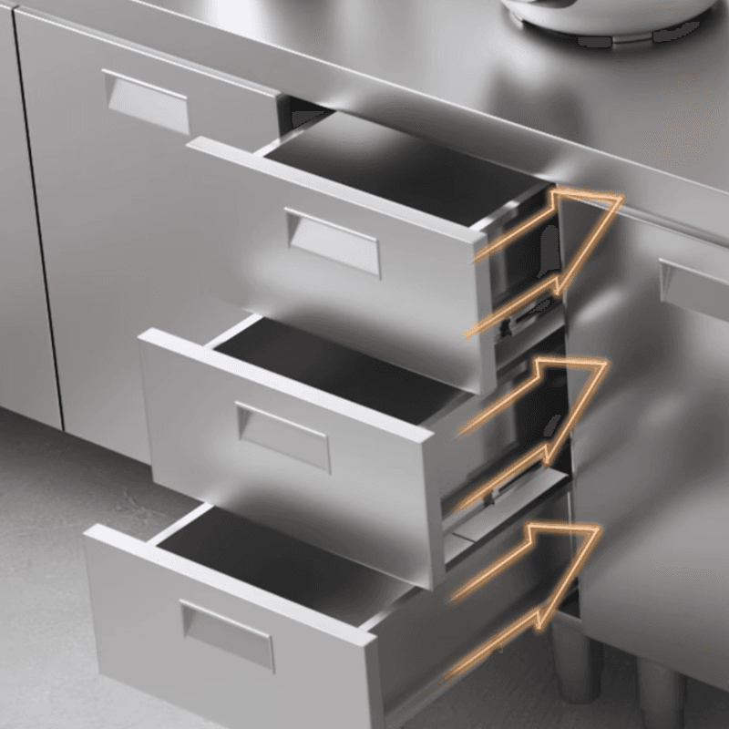 Simple Metallic Alloy Standard/Narrow Buffet Table with 2 Shelves, 4 Doors/3 Doors/2 Doors & Functional Storage Cabinet - image 7