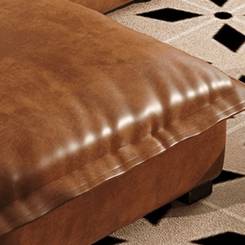 L-Shape Brown Leather Sofa Recliner