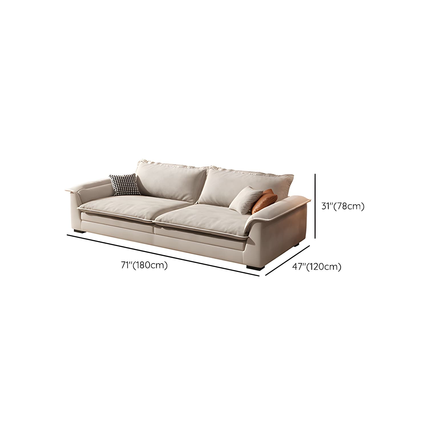 Contemporary Style Wood Frame Pillow Top Arm Sofa For Living Room - image 19