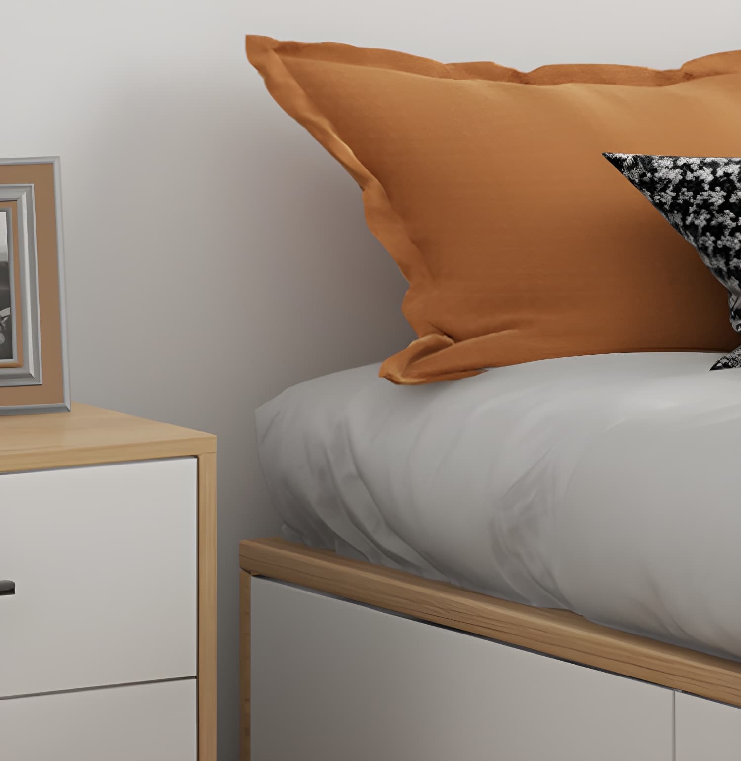 Contemporary Natural Wood Mattress Included Lift Up Storage Bed Frame - image 9