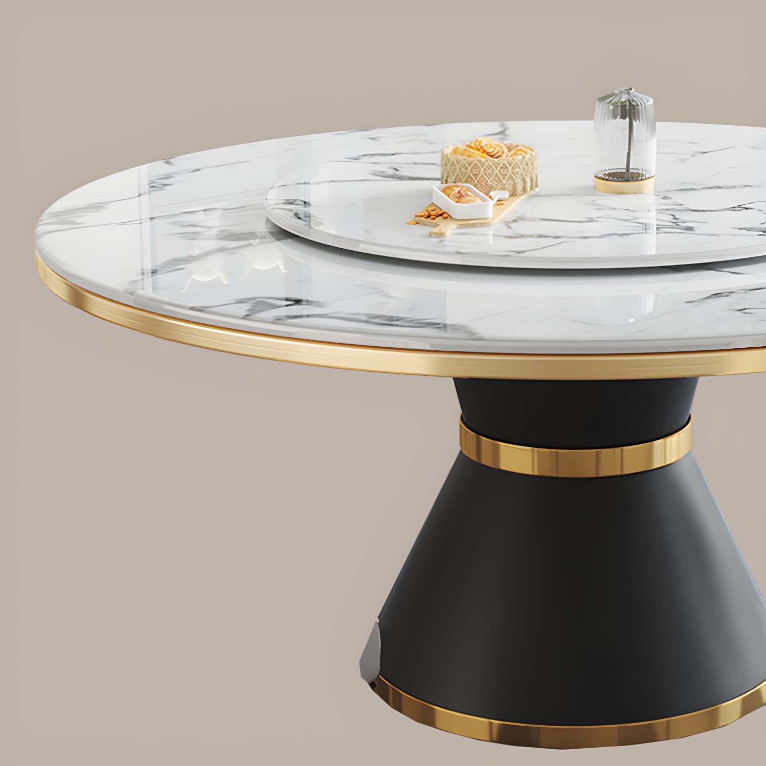 Modern Dining Set 1/5/7 Pcs Round Marble Dining Table and Upholstered Chairs - image 6