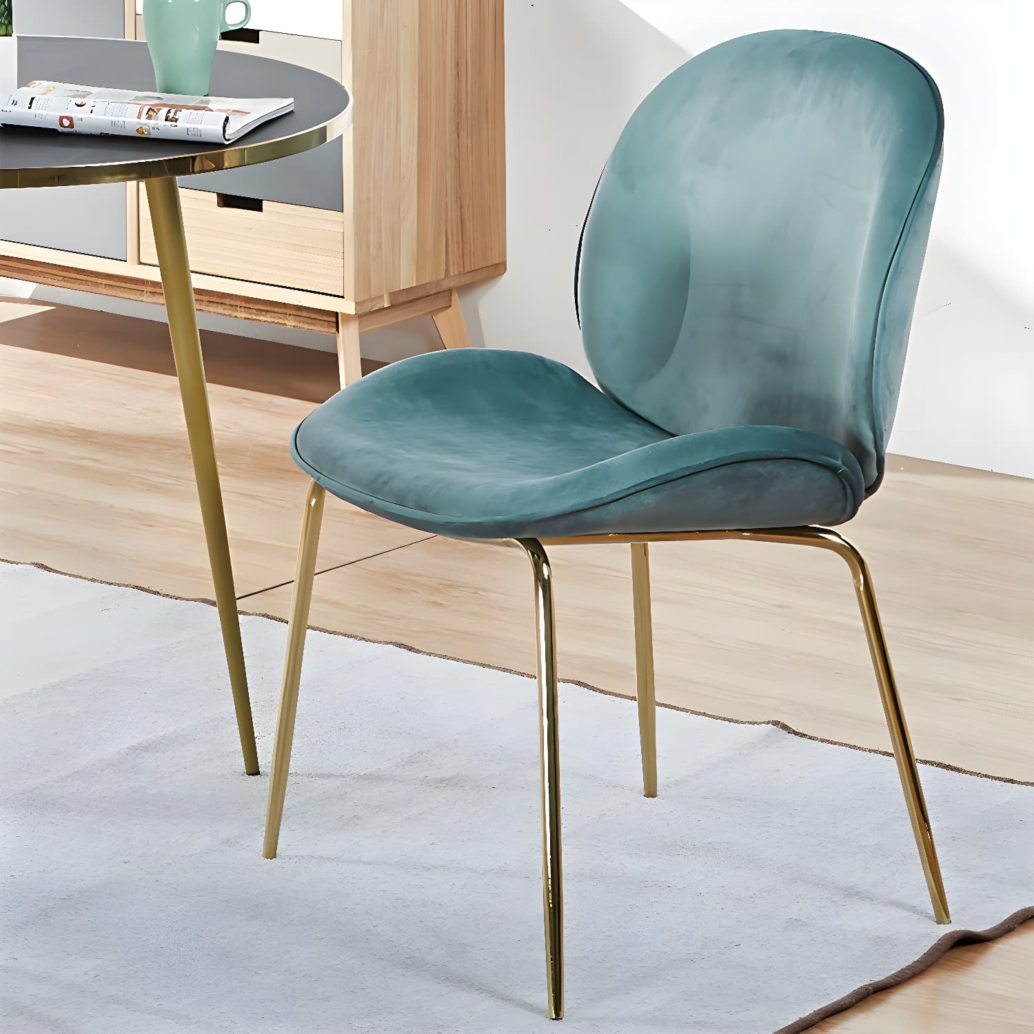 Metal Scandinavian Restaurant Side Chair Matte Finish Wingback Dining Chair - image 13
