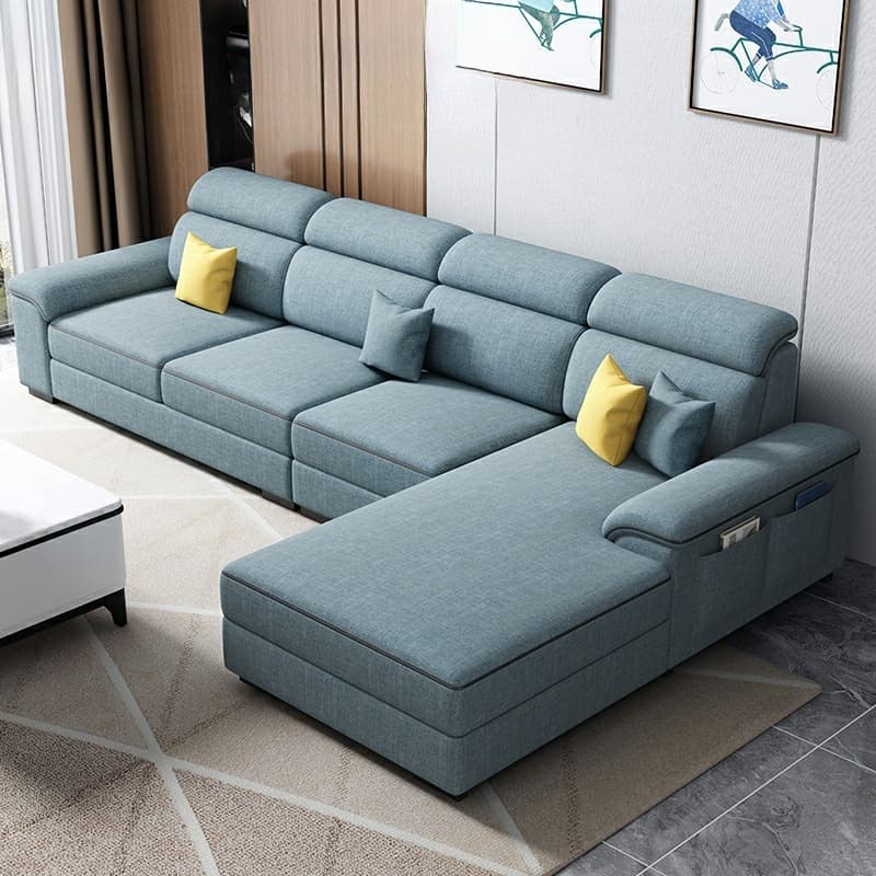 Modern L-Shape Right Hand Facing Sofa & Chaise with Concealed Support - image 3