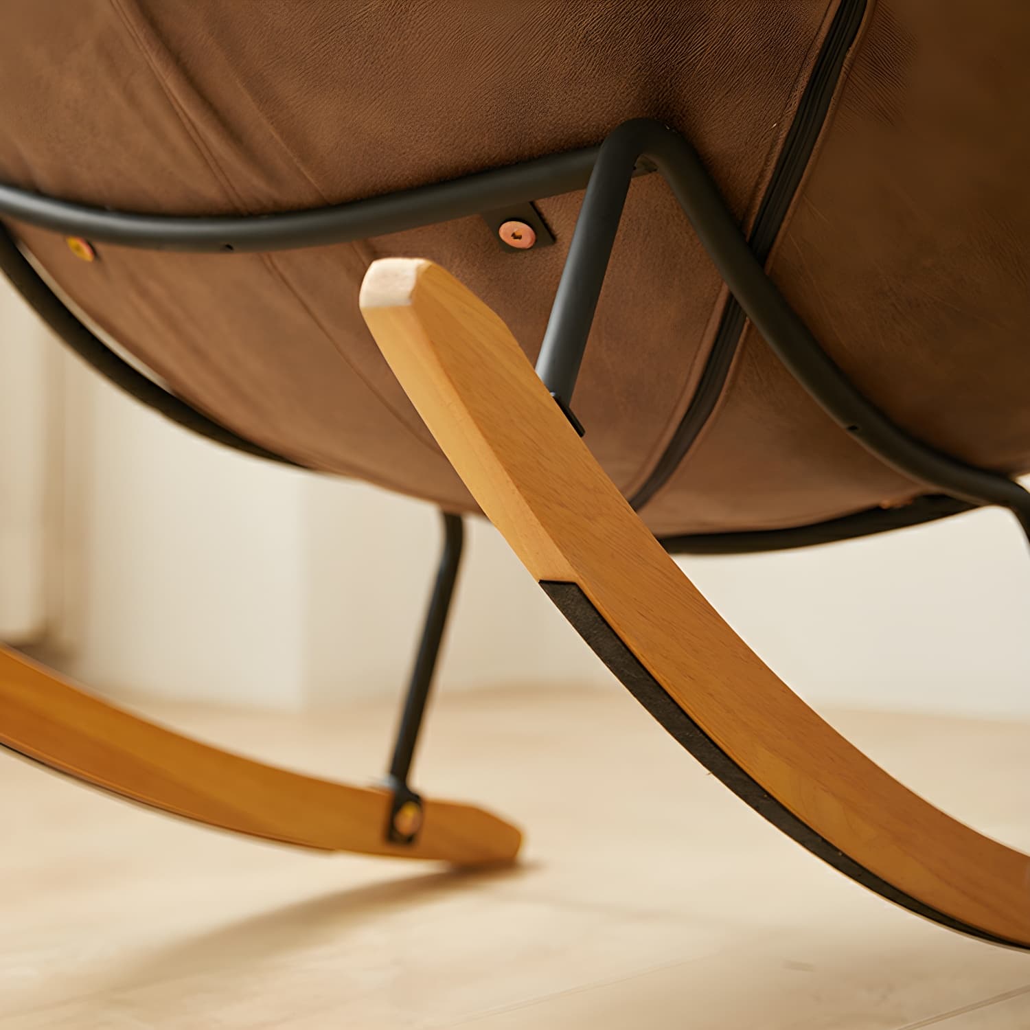 Stylish Modern Metal Rocking Chair with Tufted Upholstery and Stain-Resistant, Removable Cushions - image 15