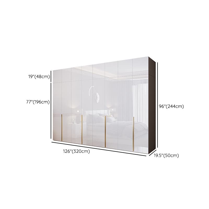 Simple Freestanding Cream Manufactured Wood Cabinet Armoire with Interior Shelves, Clothing Rod & Soft Close Drawer - image 28