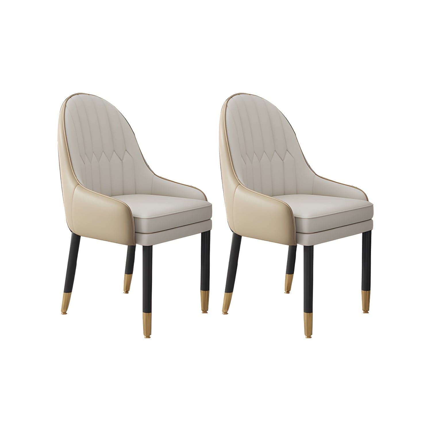 Faux Leather Dining Chairs Modern Parsons Arm Chair with Wood Legs - image 12